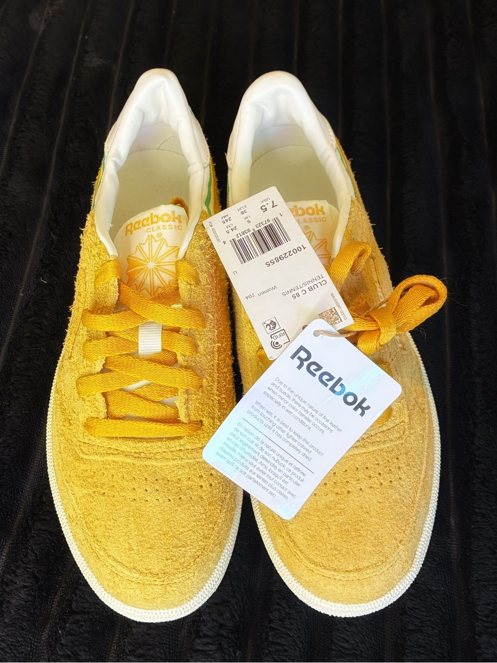 Reebok Kids Suede Sneakers in Bright Yellow